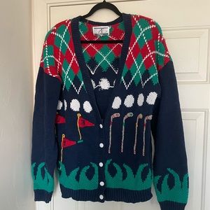 VINTAGE GOLF CARDIGAN!
